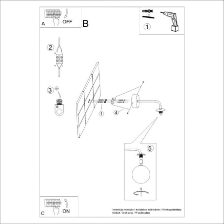 Kinkiety-do-salonu - kinkiet astral 1 biały sollux sl.1658 