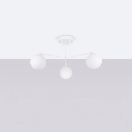 Oswietlenie-sufitowe - żyrandol białe kule lampa sufitowa do salonu 3 ramiona astral 3 sollux sl.1659 