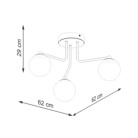 Oswietlenie-sufitowe - żyrandol białe kule lampa sufitowa do salonu 3 ramiona astral 3 sollux sl.1659 