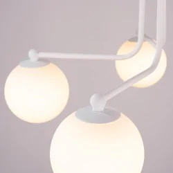 Oswietlenie-sufitowe - żyrandol 5 ramienny  lampa sufitowa białe kule loftowa astral 5 sollux sl.1660 