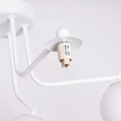 Oswietlenie-sufitowe - żyrandol 5 ramienny  lampa sufitowa białe kule loftowa astral 5 sollux sl.1660 