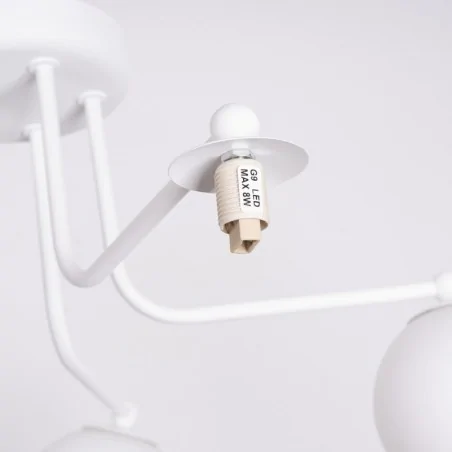 Oswietlenie-sufitowe - żyrandol 5 ramienny  lampa sufitowa białe kule loftowa astral 5 sollux sl.1660 