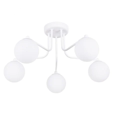 Oswietlenie-sufitowe - żyrandol 5 ramienny  lampa sufitowa białe kule loftowa astral 5 sollux sl.1660 