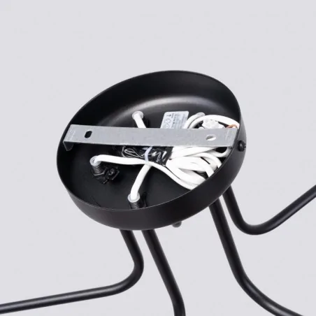 Lampy-sufitowe - żyrandol 5 ramienny białe kule na czarnych ramionach astral 5 g9 sollux sl.1663 