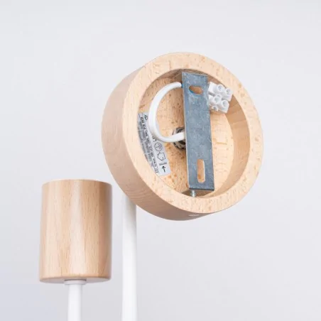 Kinkiety-do-salonu - kinkiet timbo biały lampa ścienna drewniana skandynawska sollux sl.1664 