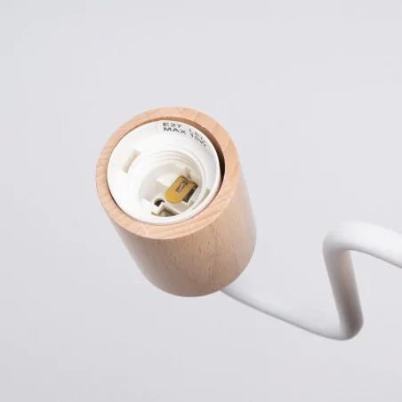 Kinkiety-do-salonu - kinkiet timbo biały lampa ścienna drewniana skandynawska sollux sl.1664 