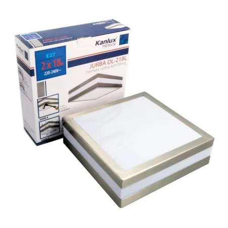 Plafony - plafoniera hermetyczna kwadratowa chrom jurba dl-218l kanlux 8981 