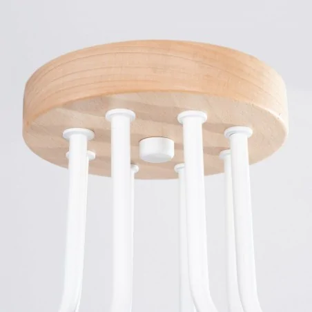 Lampy-sufitowe - żyrandol 8 ramion biało drewniany pająk skandynawskitimbo 8 sollux sl.1667 