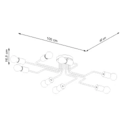 Lampy-sufitowe - żyrandol 8 ramion biało drewniany pająk skandynawskitimbo 8 sollux sl.1667 