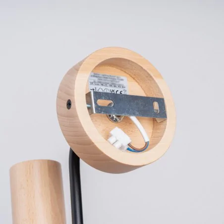 Kinkiety-do-salonu - kinkiet drewniany z czarnymi elementami timbo  sollux sl.1668 