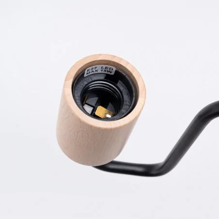 Kinkiety-do-salonu - kinkiet drewniany z czarnymi elementami timbo  sollux sl.1668 