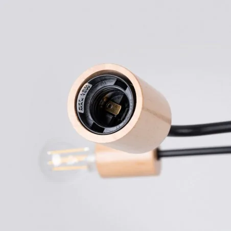 Lampy-sufitowe - żyrandol 4 ramiona typu pająk drewniany timbo czarny sollux sl.1669 