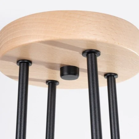 Lampy-sufitowe - żyrandol 4 ramiona typu pająk drewniany timbo czarny sollux sl.1669 