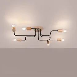 Lampy-sufitowe - żyrandol timbo 6 czarny sollux sl.1670 