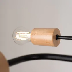 Lampy-sufitowe - żyrandol timbo 6 czarny sollux sl.1670 