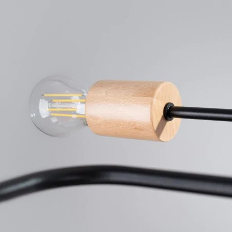 Lampy-sufitowe - żyrandol timbo 6 czarny sollux sl.1670 