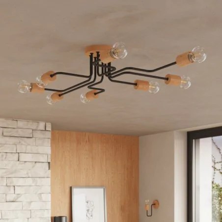 Lampy-sufitowe - żyrandol timbo 6 czarny sollux sl.1670 