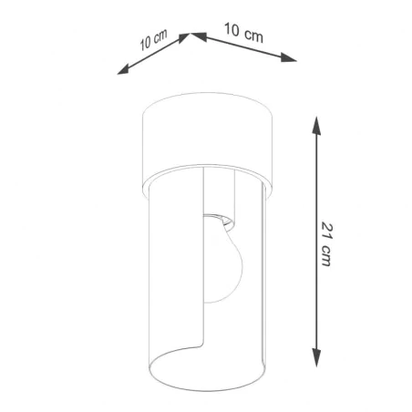 Oswietlenie-sufitowe - plafon biała tuba sufitowa na żarówkę e27flash biały sollux sl.1673 