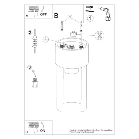 Oswietlenie-sufitowe - plafon biała tuba sufitowa na żarówkę e27flash biały sollux sl.1673 