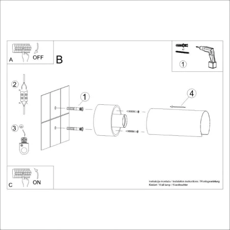 Kinkiety-do-salonu - kinkiet na ścianę na żarówkę e27 biały flash sollux sl.1676 
