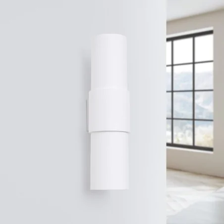 Kinkiety-do-salonu - kinkiet na 2 żarówki e27 lampa na ścianę tuba biała flash 2  sollux sl.1674 