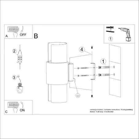 Kinkiety-do-salonu - kinkiet na 2 żarówki e27 lampa na ścianę tuba biała flash 2  sollux sl.1674 