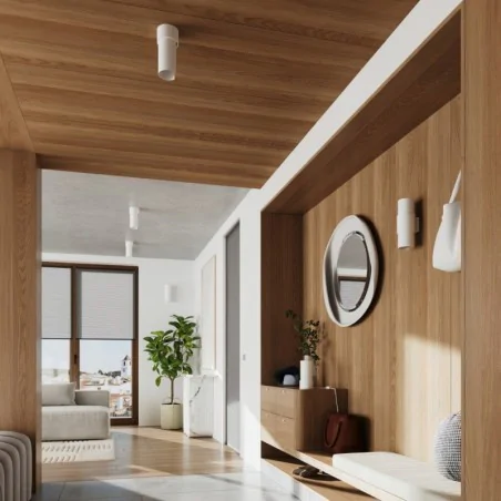 Kinkiety-do-salonu - kinkiet na 2 żarówki e27 lampa na ścianę tuba biała flash 2  sollux sl.1674 