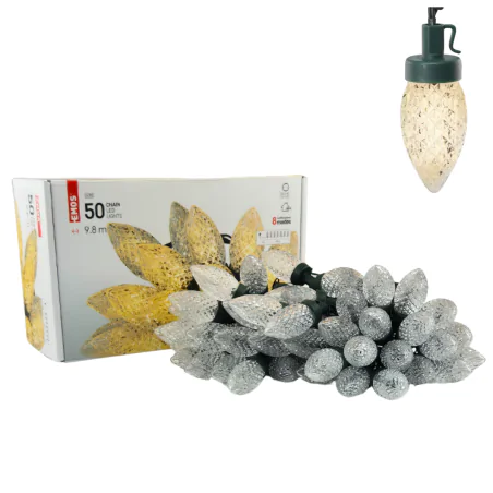 Oswietlenie-choinkowe - lampki na choinkę led w stylu retro szyszki z ciepłym światłem 