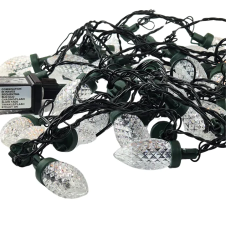 Oswietlenie-choinkowe - lampki na choinkę led w stylu retro szyszki z ciepłym światłem 