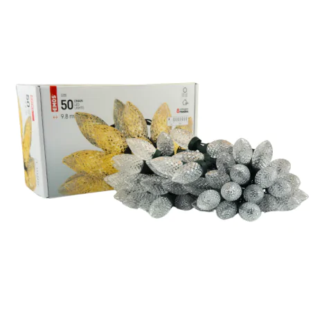 Oswietlenie-choinkowe - lampki na choinkę led w stylu retro szyszki z ciepłym światłem 