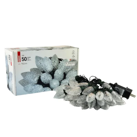 Oswietlenie-choinkowe - lampki choinkowe led retro szyszki z zimnym światłem 