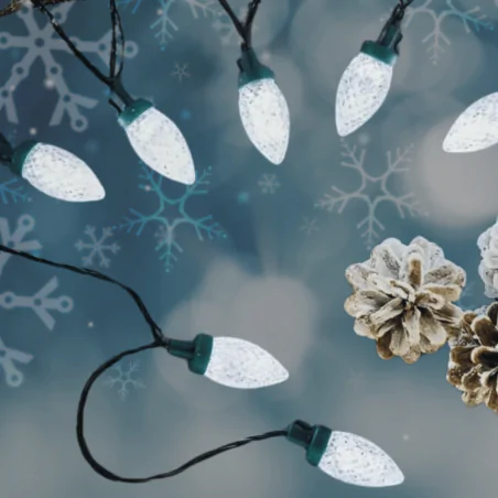 Oswietlenie-choinkowe - lampki choinkowe led retro szyszki z zimnym światłem 