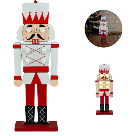 Dekoracje-swiateczne-led - dekoracja świąteczna led drewniany dziadek do orzechów 