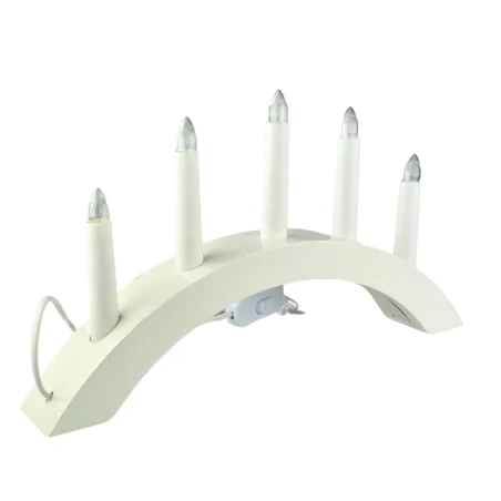 Dekoracje-swiateczne-led - dekoracja bożonarodzeniowa świecznik na 5 świec biały do prądu 