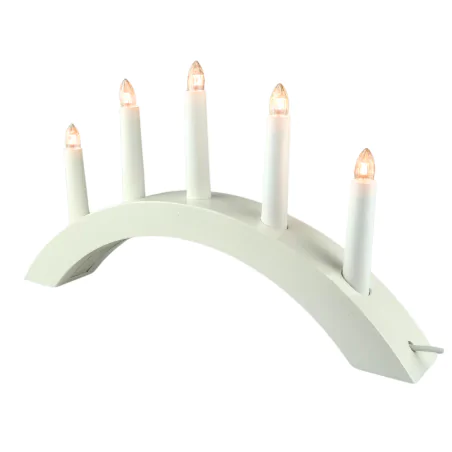 Dekoracje-swiateczne-led - dekoracja bożonarodzeniowa świecznik na 5 świec biały do prądu 