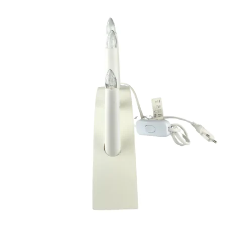 Dekoracje-swiateczne-led - dekoracja bożonarodzeniowa świecznik na 5 świec biały do prądu 