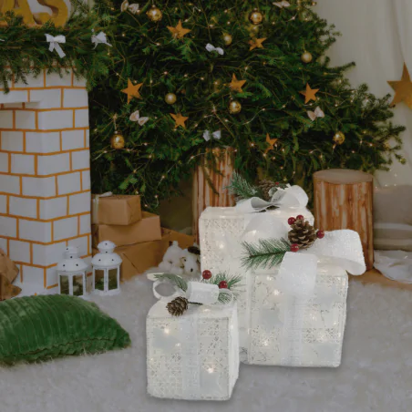 Dekoracje-swiateczne-led - dekoracja świąteczna w formie prezentów z ciepłym światłem dcfc27 emos 