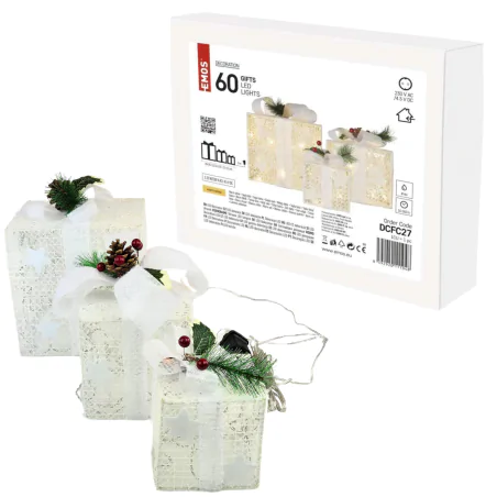 Dekoracje-swiateczne-led - dekoracja świąteczna w formie prezentów z ciepłym światłem dcfc27 emos 