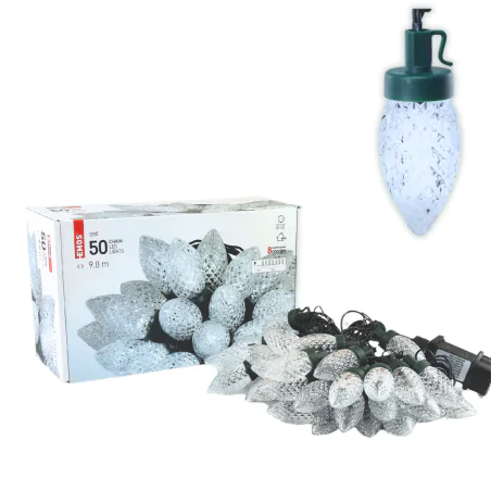 Oswietlenie-choinkowe - lampki choinkowe led retro szyszki z zimnym światłem 