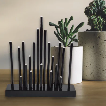 Dekoracje-swiateczne-led - dekoracja świąteczna świecznik led na baterie 3xaa czarny 