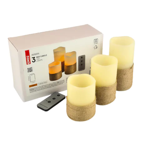 Dekoracje-swiateczne-led - dekoracja świąteczna 3 świeczki led na baterie sterowane pilotem 