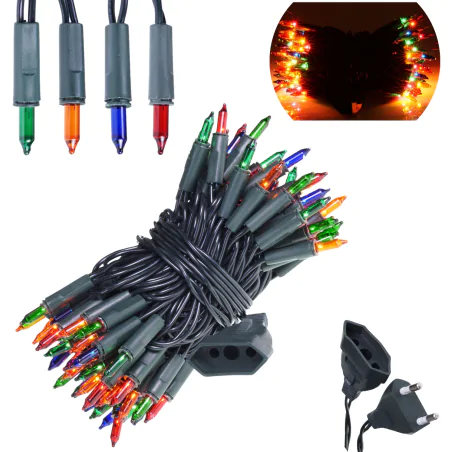 Oswietlenie-choinkowe - światełka choinkowe żarówkowe kolorowe 100szt do wewnątrz rum-lux 