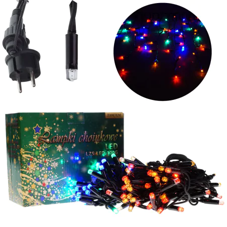 Oswietlenie-choinkowe - lampki choinkowe led kolorowe z dodatkowym gniazdem na zewnątrz 