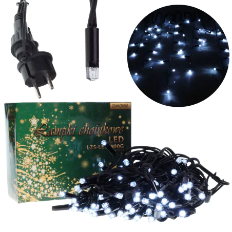 Oswietlenie-choinkowe - lampki choinkowe led z dodatkowym gniazdem zewnętrzne zimne 