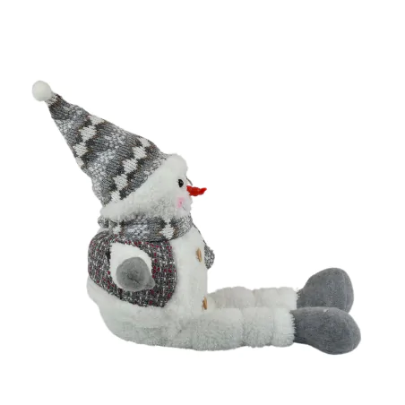 Dekoracje-swiateczne-led - dekoracja świąteczna pluszowy siedzący bałwanek na baterie 