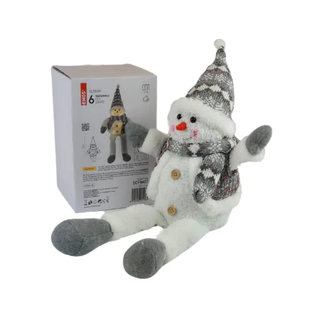 Dekoracje-swiateczne-led - dekoracja świąteczna pluszowy siedzący bałwanek na baterie 