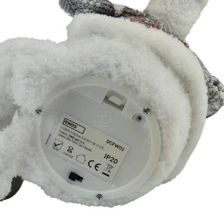 Dekoracje-swiateczne-led - dekoracja świąteczna pluszowy siedzący bałwanek na baterie 