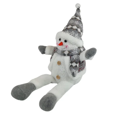 Dekoracje-swiateczne-led - dekoracja świąteczna pluszowy siedzący bałwanek na baterie 