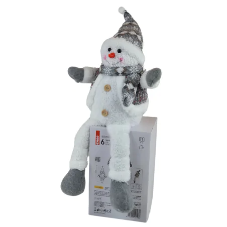 Dekoracje-swiateczne-led - dekoracja świąteczna pluszowy siedzący bałwanek na baterie 