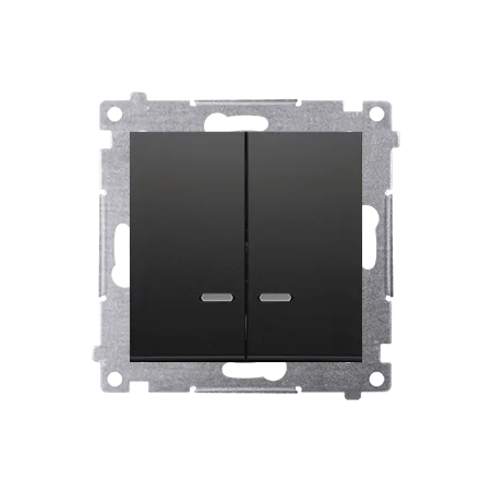 Wylaczniki-podwojne - włącznik podwójny z podświetleniem led  ip44 czarny dw5bl.01/49 simon 54kontakt-simon 